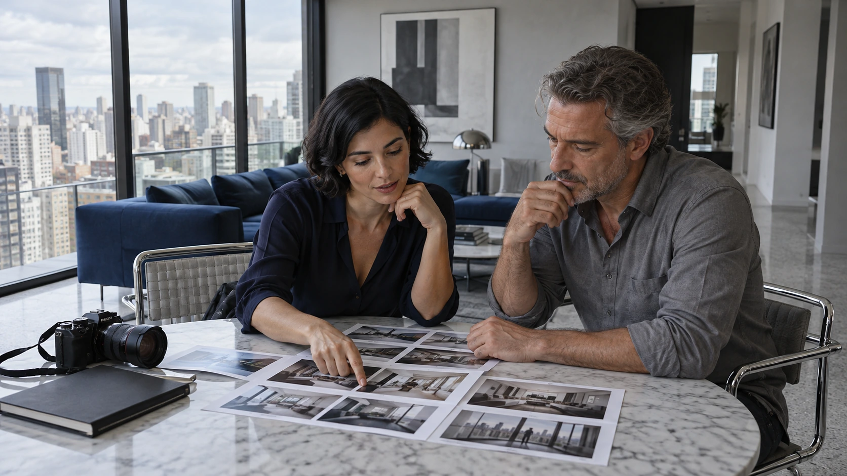 Cena conceitual de planejamento da pauta com um profissional imobiliário
